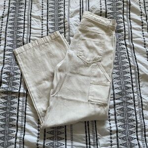 Cream High Waisted Utility Pants Size Medium